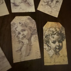 6JunkJournal Tags, Junk Journal Supplies, Scrapbooking, baby angels ￼