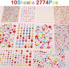 Glittering 2774pcs Gem Stickers – Perfect for DIY Projects and Personalization
