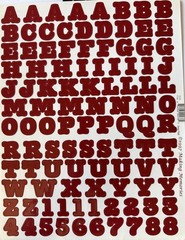 DEEP RED 3/4” ALPHABET Stickers(2 sheet)Making Memories •Letters•Number•Words