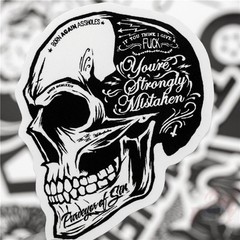 50Pcs Funny Punk Stickers | Black & White DIY Waterproof Decals | Series 01