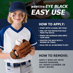 48 Pairs Eye Black Stickers for Kids, Sports Eye Strips Baseball Football Softba
