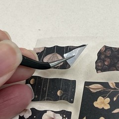 Black Gray Floral Flower Collage Sticker Roll Junk Journaling Scrapbooking