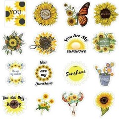 SUNFLOWER Vinyl Stickers [Set B] YOU are MY SUNSHINE ~ Waterproof FLOWER Decals