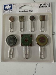Cloud 9 Design Series Photo Banner II Epoxy Paper Clips 7Pc Dog Themed Scrapbook