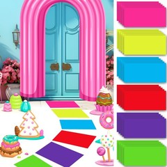 Colorful PVC Floor Stickers Candy Donut Theme Land Runway Rug Hallway Runner …