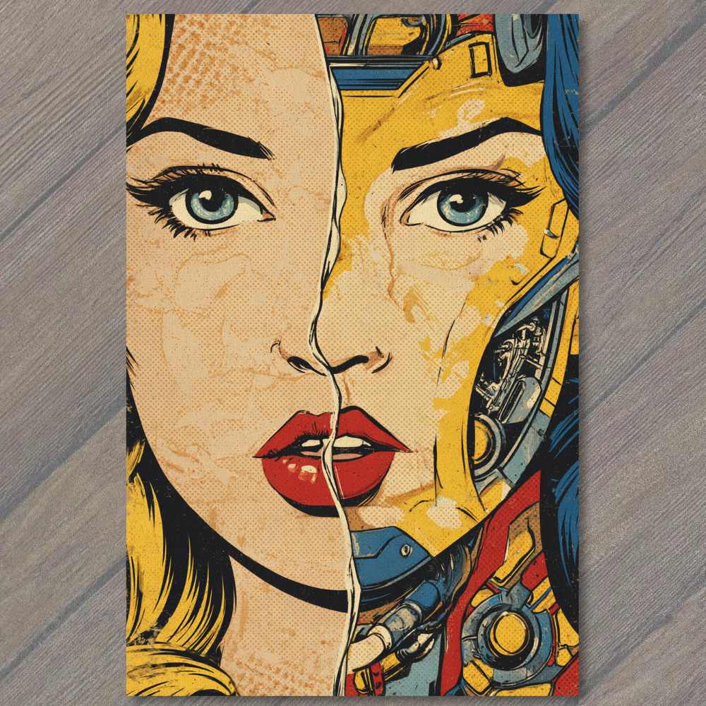 STICKER Retro Comic Tattoo Woman Red Lips Pop Bold Graphic Look