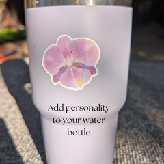 Orchid Flower Stickers Set 3 Holographic Waterproof Vinyl Purple Laptop Planner