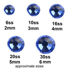 1500 HOTFIX Iron On Rhinestones 6ss, 10ss, 16ss, 20ss and 300pc 30ss