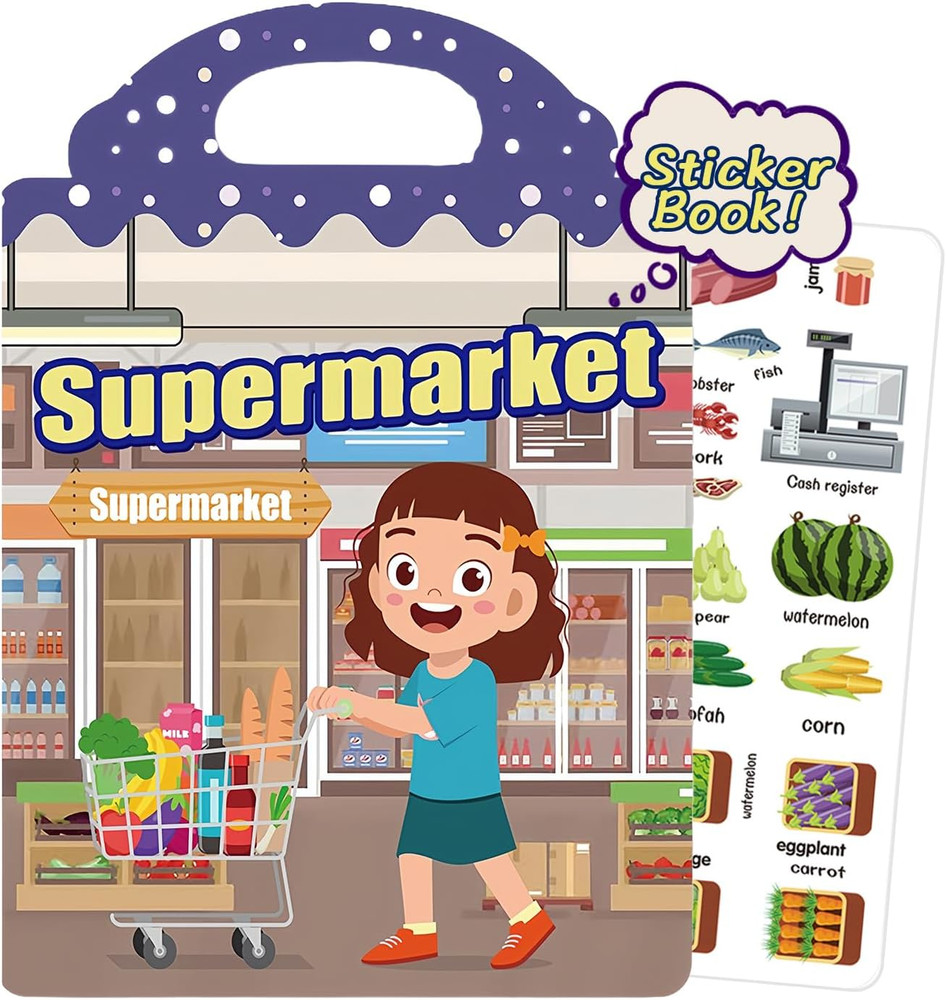 Sticker Book for Toddlers 2-4 Years, Stickers for Kids, Reusable Sticker Books f