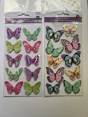 MultiCraft Butterfly Stickers With Foil Accents Multi Colored (2 Pack)
