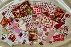70 Pc Vintage Strawberry Junk Journal Kit Ephemera Recipe Tags Papers CottageCor