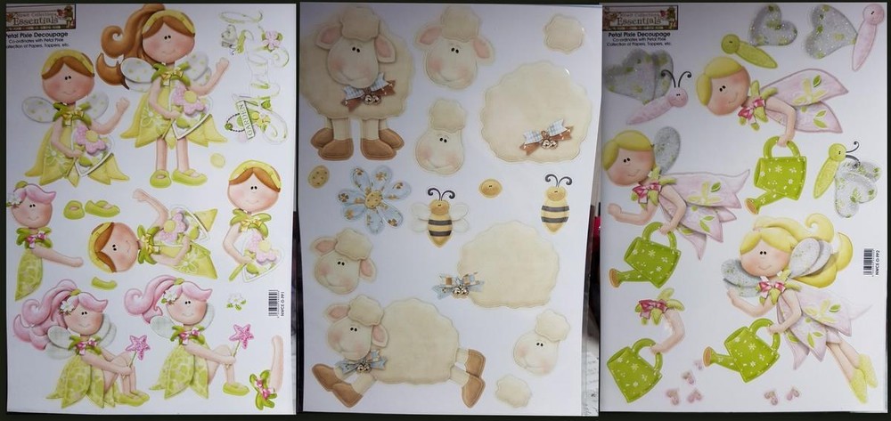A4 Die Cut Paper Tole Decoupage Petal Pixie Sheep In The Meadow NEW Nitwit
