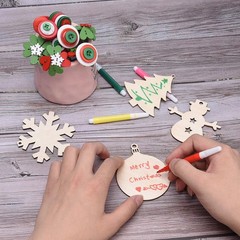 86 Pieces Unfinished Christmas Wooden Ornaments Set, 40 Pieces Natural Wood S…