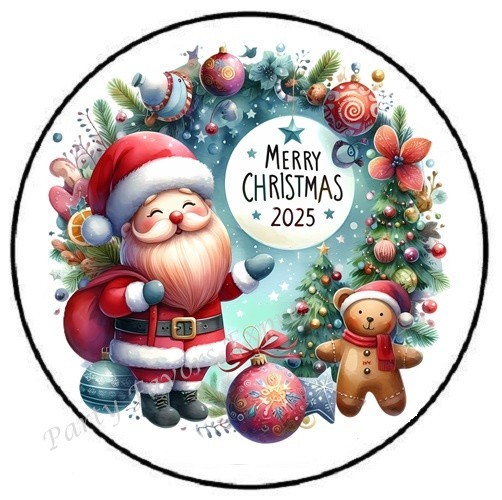 MERRY CHRISTMAS 2025 ENVELOPE SEALS LABELS STICKERS PARTY FAVORS