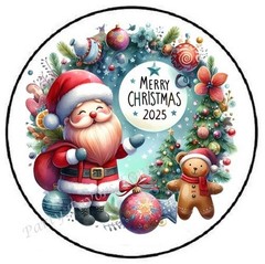 MERRY CHRISTMAS 2025 ENVELOPE SEALS LABELS STICKERS PARTY FAVORS