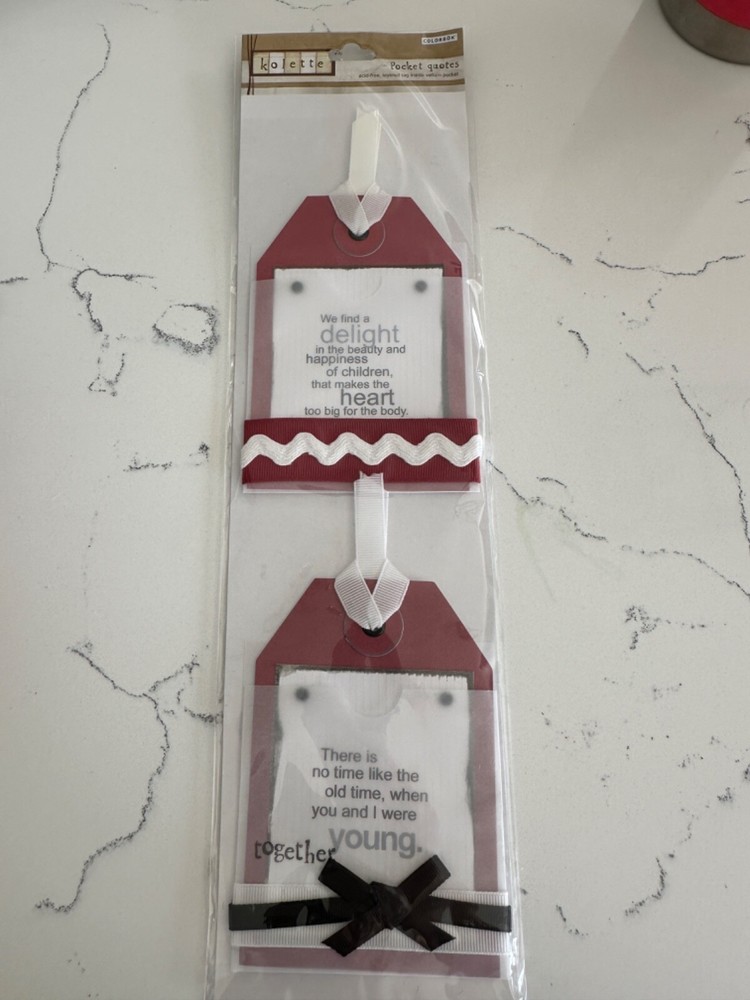 Colorbok Kolette Red Pocket Quotes 2 PC Together Delight Scrapbooking Crafts