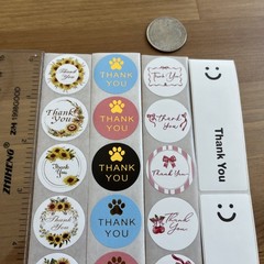 20pcs Thank You Stickers 1” & 1”×3” Small Business Decorate Envelopes Sealing