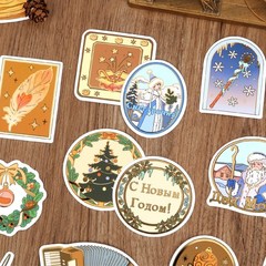 Jictegb 50Pcs Russian Folk Stickers Festival