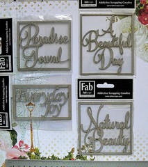 Chipboard NATURAL BEAUTY; PARADISE FOUND; A BEAUTIFUL DAY; EVERYDY JOY 4Choice T