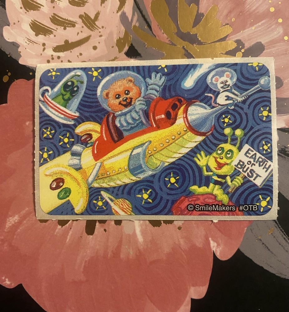 Vintage SmileMakers 2×4 Inches Bear In Spaceship Sticker Mod