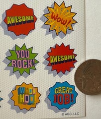 TEACHER REWARD Stickers (24pc)AGC•Saying•Great Job•School•You Rock•Card Making•