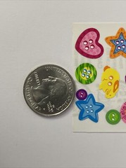 BABY BUTTONS Sticker(12pc) Sandylion•Star•Teddybear•Heart •Round•Sewing•2/4 hole