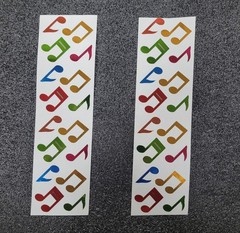 RARE VINTAGE «MUSIC NOTES» STICKERS! HAMBLY STUDIOS 1980S HOLO FOIL COLLECTABLE