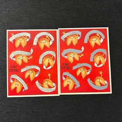 Lot Of 2 Vintage 1983 Hallmark Stickers Fortune Cookies Funny 2 Loose Sheets