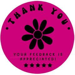 50 Thank You Stickers 2” Round Holographic Feedback Labels for Packages