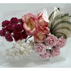 9 Packs Paper Flower Kit Wedding Gift bouquet Scrapbook (TH/9-Multi Colors A1)