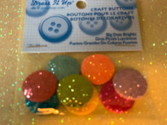 RECOLLECTIONS EXTRA LARGE SIZE ADHESIVE MULTI-COLOR BRIGHT GLITTER DOTS 10PCS
