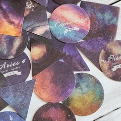 45PCS Horoscope Astrology Stickers – Space Galaxy Craft Scrapbooking Planner