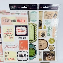 Glitz Scrapbook Stickers Embellishments Amy Tangerine Studio Calico LOT of 23 C