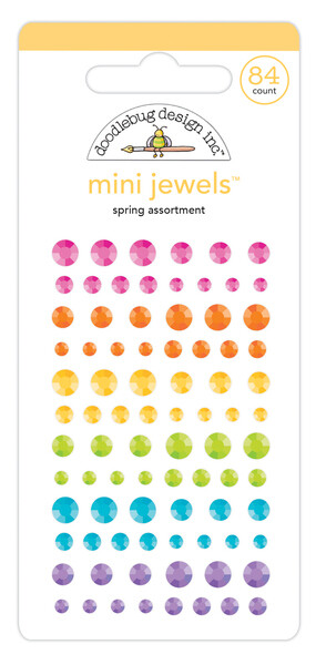 Crafts Doodlebug Mini Jewels Repeats Assorted Sizes Gems Bling Spring Colors
