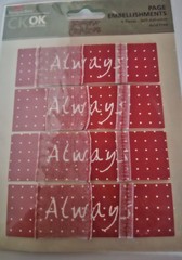 creative keepsakes self adhesive stickers 4 pcs ALWAYS
