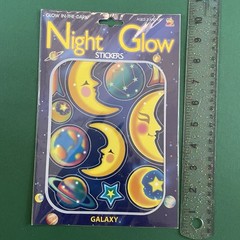 Vintage Twin Seven Angels 90s Night Glow Stickers Moons Galaxy Stars Celestial