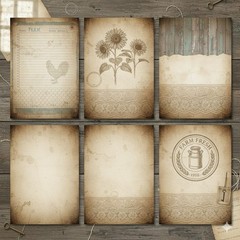 Retro Farm Embellishments Junk Journal Kit Scrapbook Kit