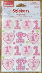 Way to Celebrate 1st Happy Birthday Celebration Baby Girl Balloons First 4 Sheet