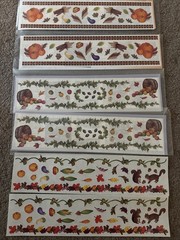 Creative Memories Autumn Fall Leaves, Gourds,Squirrels & Apples 6 Sticker strips