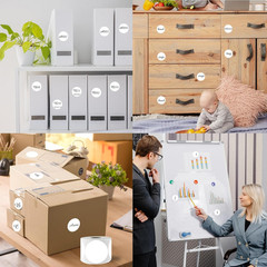 White Removable Colored Dot Stickers Labels, 1.5 Inch Circle Stickers, Waterproo