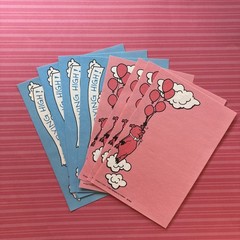Vintage 90s Highlights 1993 Note Stationary Paper Sheets Balloon Pig & Plane
