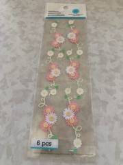 MARTHA STEWART PINK-WHITE DAISY ON VINE STICKERS ADHESIVE PINK WHITE DELICATES