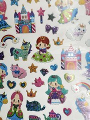 BEAUTIFUL 🤩 Japanese Holographic Princess 👸👸KAWAII Sticker LARGE SHEET 9×7.5”