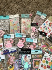 Lot of 34 Girl Themed Embellishments – Paper Craft, Scrapbooking, Journaling
