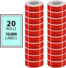Do Not Separate Labels – 1in x 2in, 500/Roll, 20 Rolls in Fluorescent Red Orange