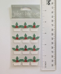 RARE Jolee’s Christmas Holly Photo Corners Scrapbooking Stickers