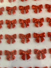 CHRISTMAS CRAFTS STICKERS 3D RED BOWS CHRISTMAS GLITTER FOAM MINI RED BOWS 84PCS