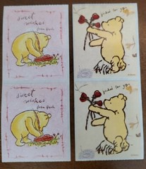 Vintage Classic Winnie the Pooh Valentine’s Stickers, unused
