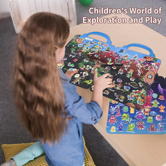 6Set Reusable Sticker Books for Kids 1-3 2-4 Years Old, 3D Puffy Stickers Books