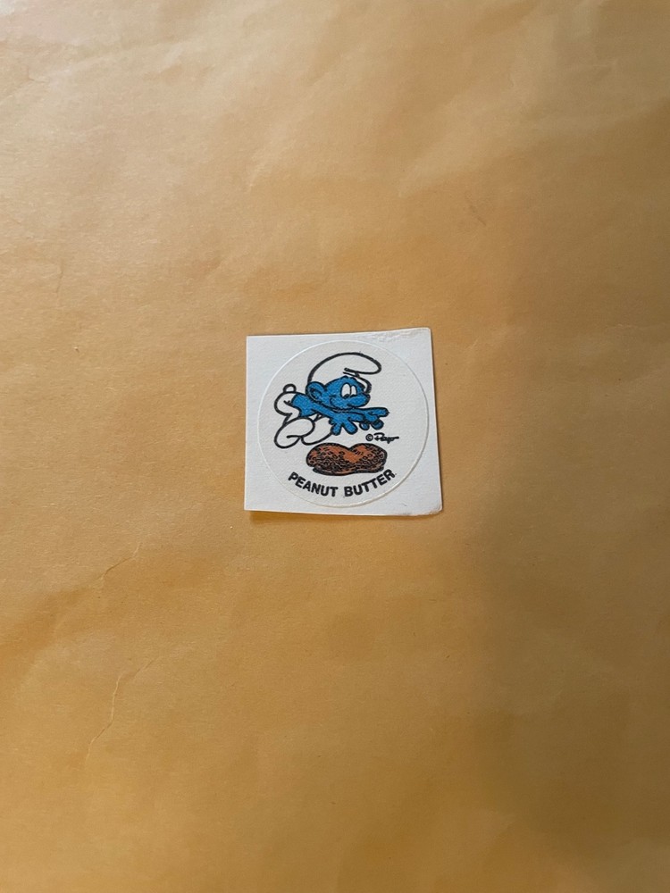 Vintage 1980s Smurfs Smurf Peanut Butter Sticker